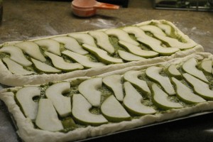 img_3882 Pesto, Pear and Parmigiana Flatbread