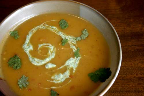 mss10 Mexicali Squash Soup with a Cilantro Cream Swirl