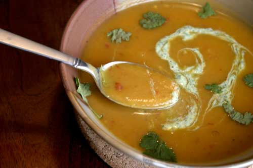 mss9 Mexicali Squash Soup with a Cilantro Cream Swirl