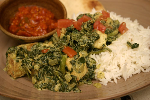 st11 Saag Tofu: Indian Spiced Tofu in Spinach Sauce