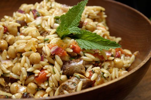 mos12 Orzo with Merguez Sausage and Chickpeas
