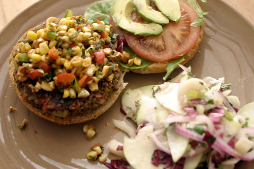 bbp2 Black Bean Burgers with Corn and Cilantro Relish