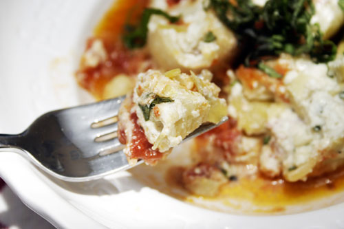 pas14 Stuffed Shells with Artichoke and Prosciutto