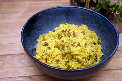 grts3 South African Geel Rys (Yellow Rice) with Tomato Salad
