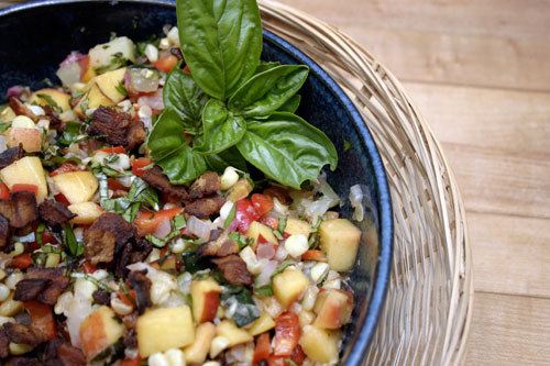 pcb11 Peach, Corn and Zucchini Salad with Bacon