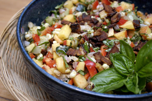 pcb8 Peach, Corn and Zucchini Salad with Bacon