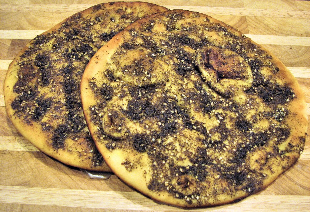 Israeli_zaatar_manakeesh Pomegranate and Zaatar Tofu Kebabs