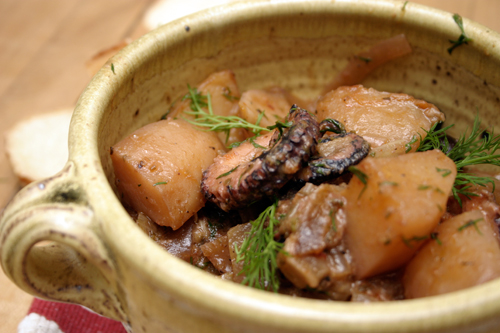 gbo15 Mediterranean Braised Octopus with Potato, Fennel and Olives