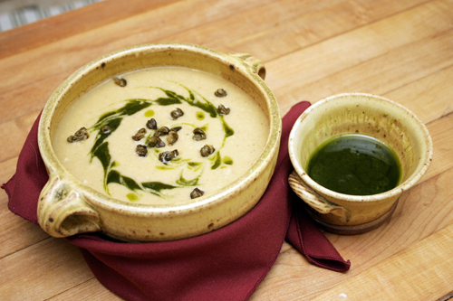 srcs14 Vegantines Day: Spice Roasted Cauliflower Soup with Fried Capers